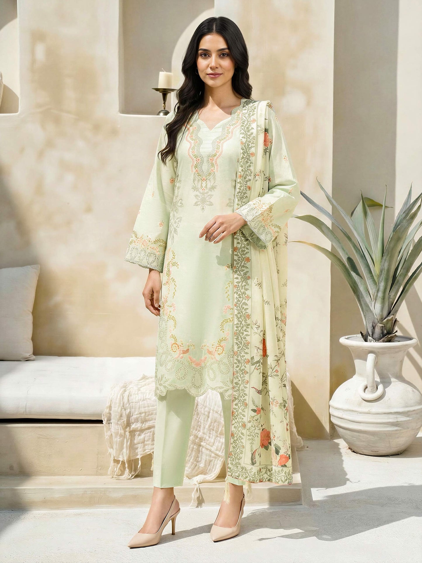 3 Piece Lawn Suit-Embroidered (Unstitched)