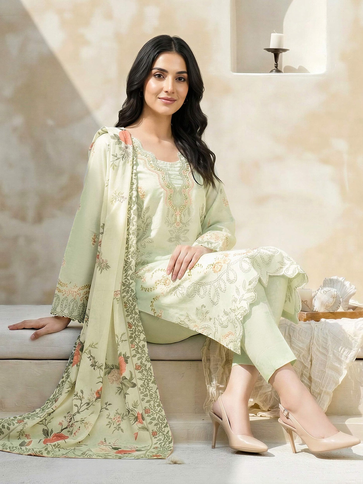 3 Piece Lawn Suit-Embroidered (Unstitched)
