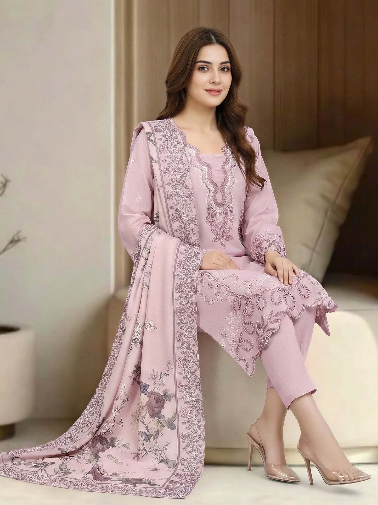 3 Piece Lawn Suit-Embroidered (Unstitched)