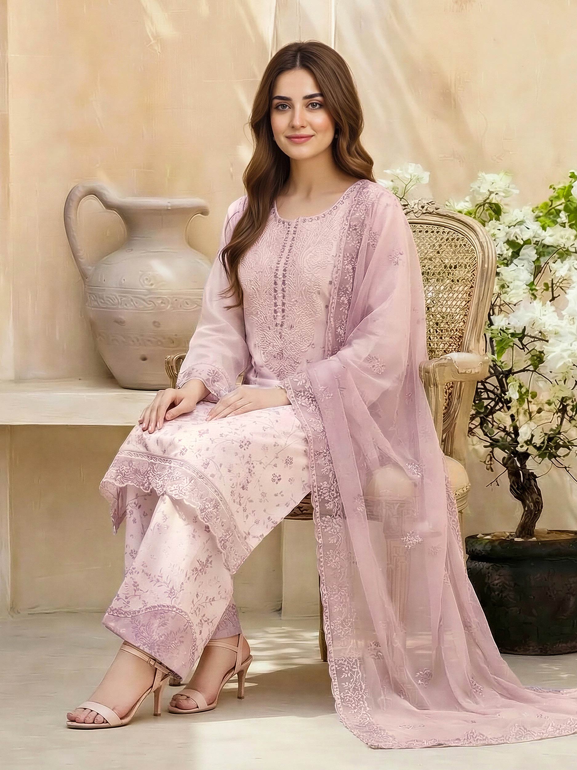 3 Piece Lawn Suit- Embroidered (Unstitched)