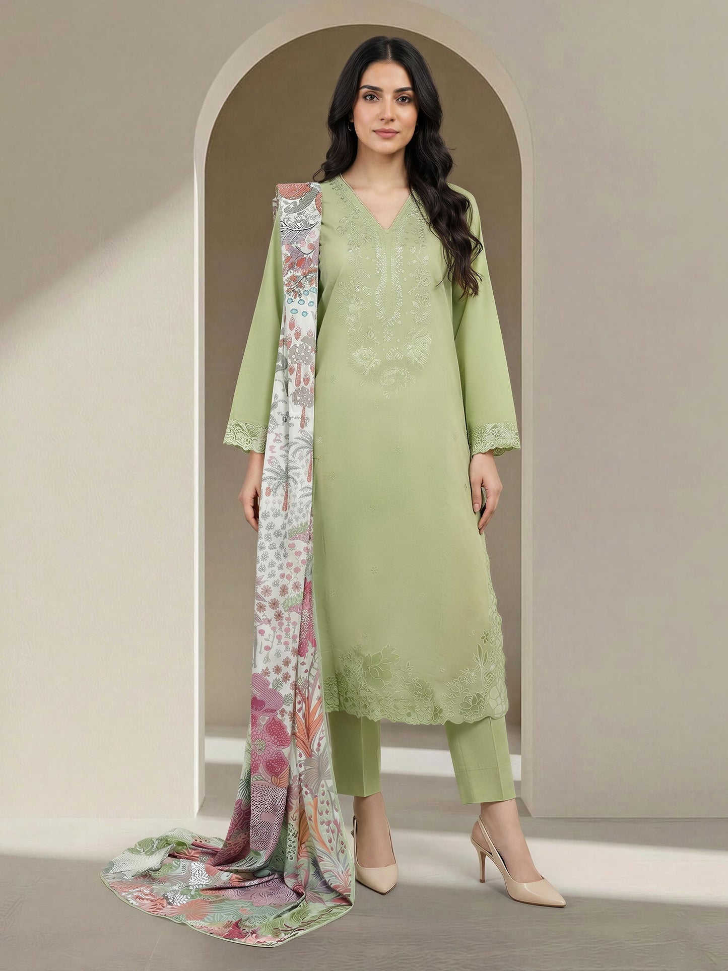 3 Piece Lawn Suit-Embroidered (Unstitched)