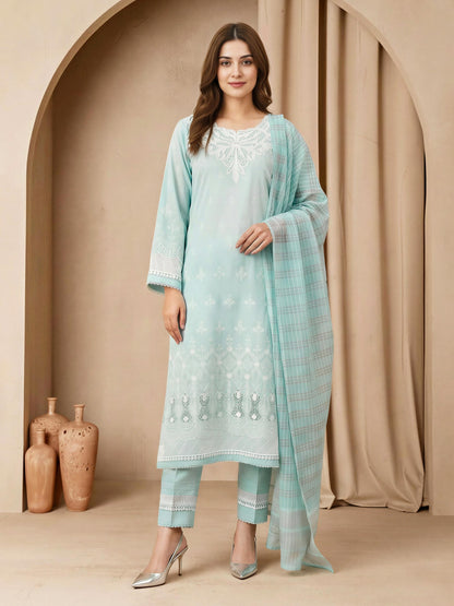 3 Piece Lawn Suit-Embroidered (Unstitched)