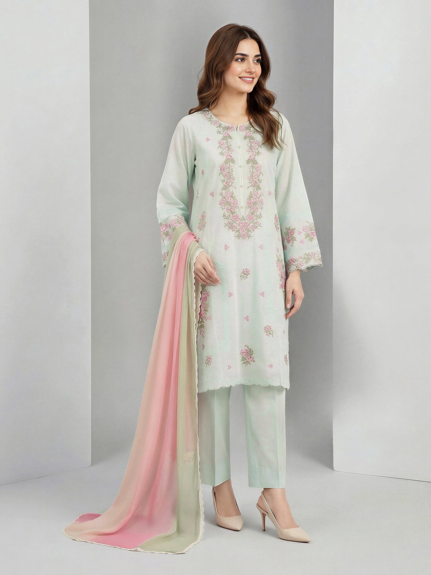 3 Piece Lawn Suit-Embroidered (Unstitched)