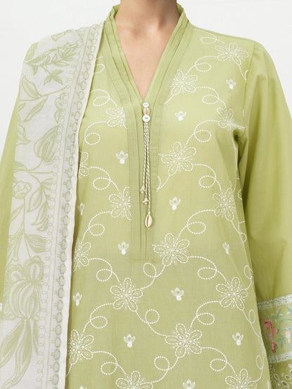 3 Piece Cambric Suit-Embroidered (Unstitched)