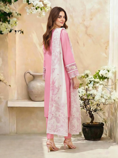 3 Piece Cambric Suit-Embroidered (Unstitched)