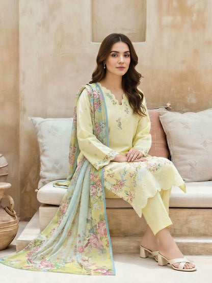 3 Piece Lawn Suit-Embroidered (Unstitched)