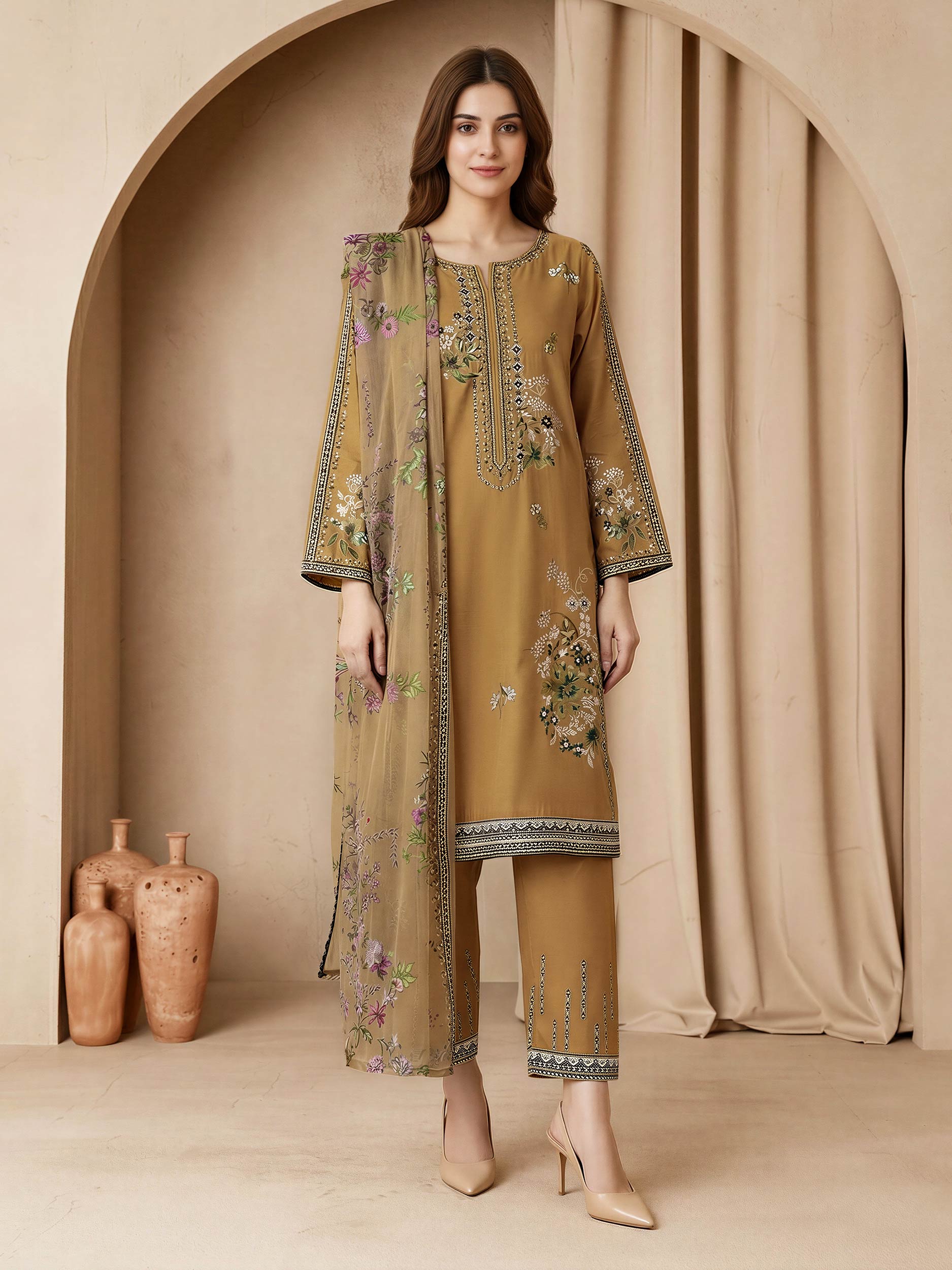 3 Piece Lawn Suit-Embroidered (Unstitched)
