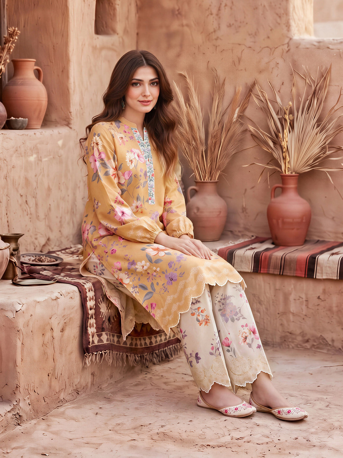 2 Piece Khaddar Suit (Unstitched)
