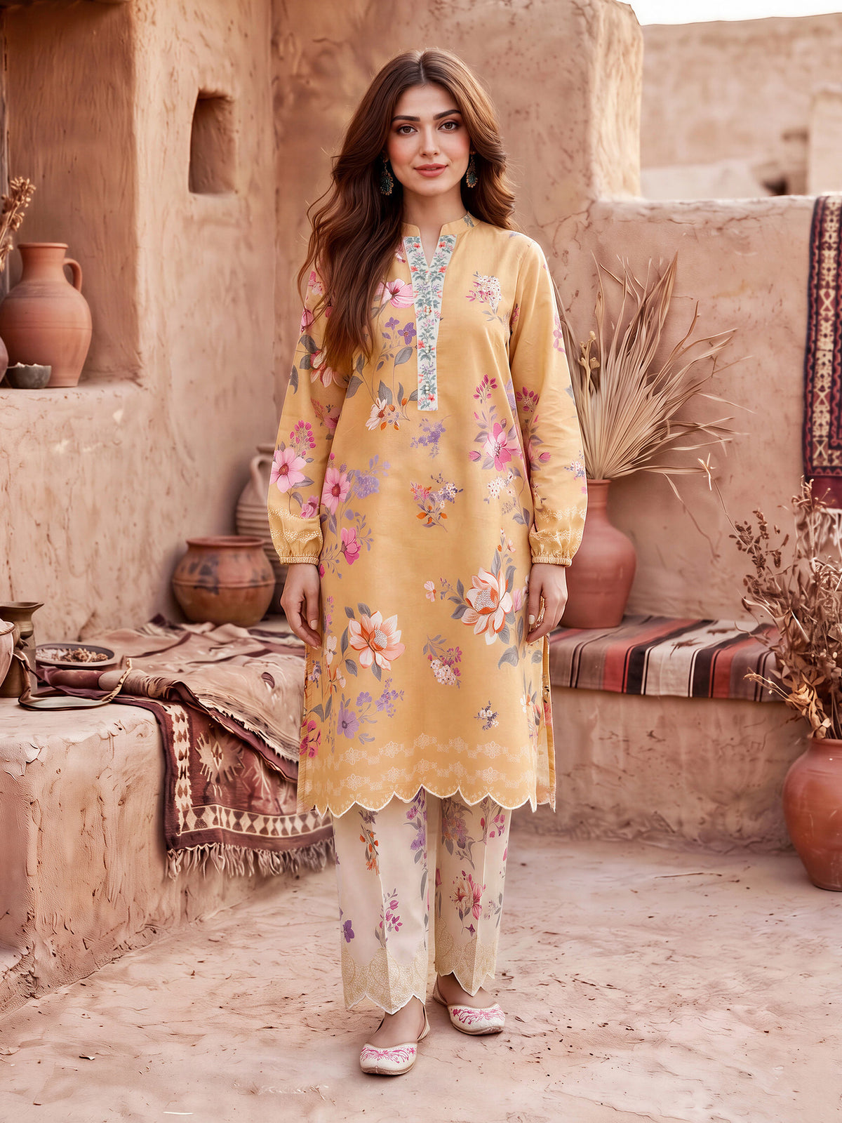 2 Piece Khaddar Suit (Unstitched)
