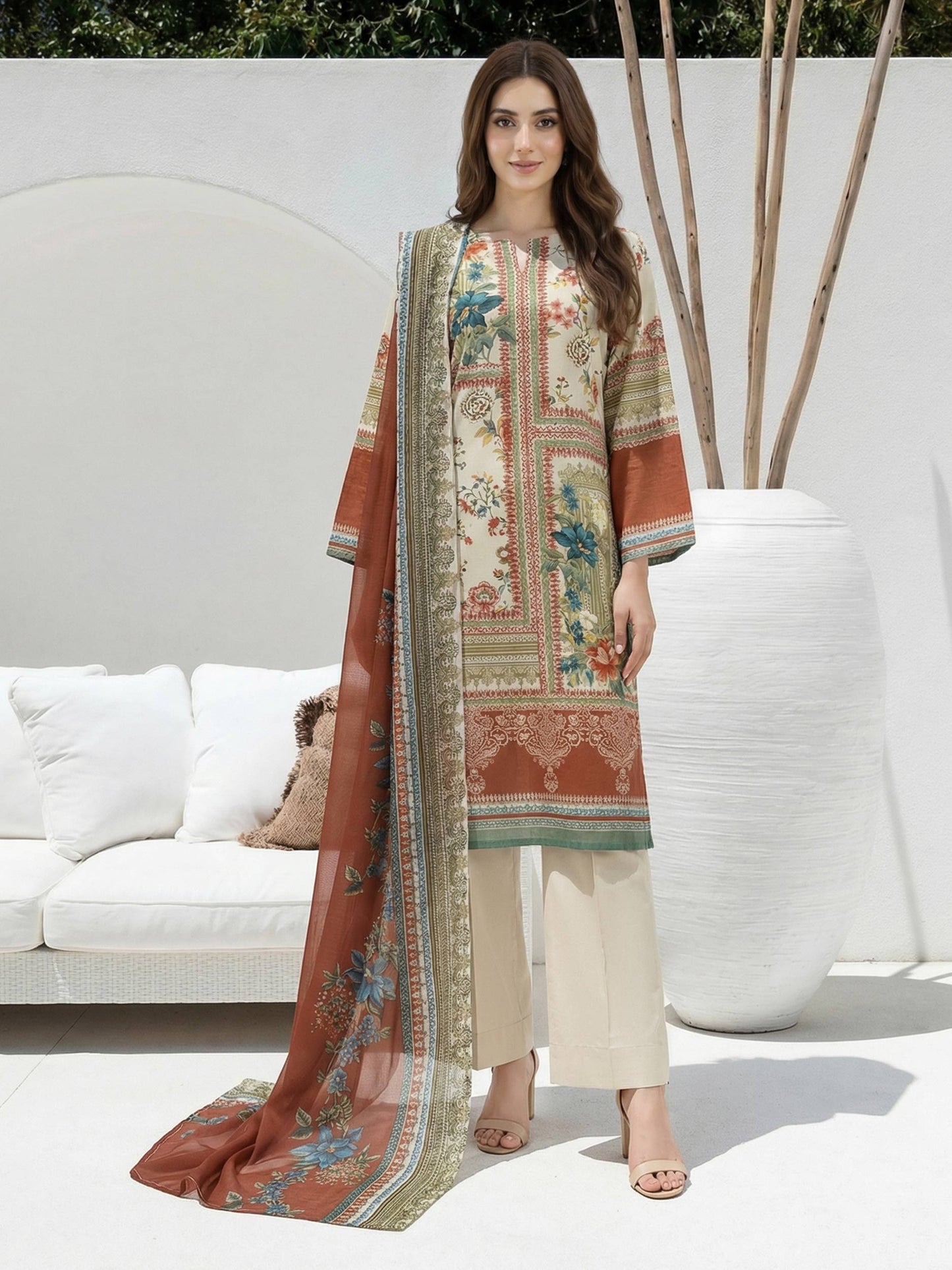 3 Piece Lawn Suit (Unstitched)