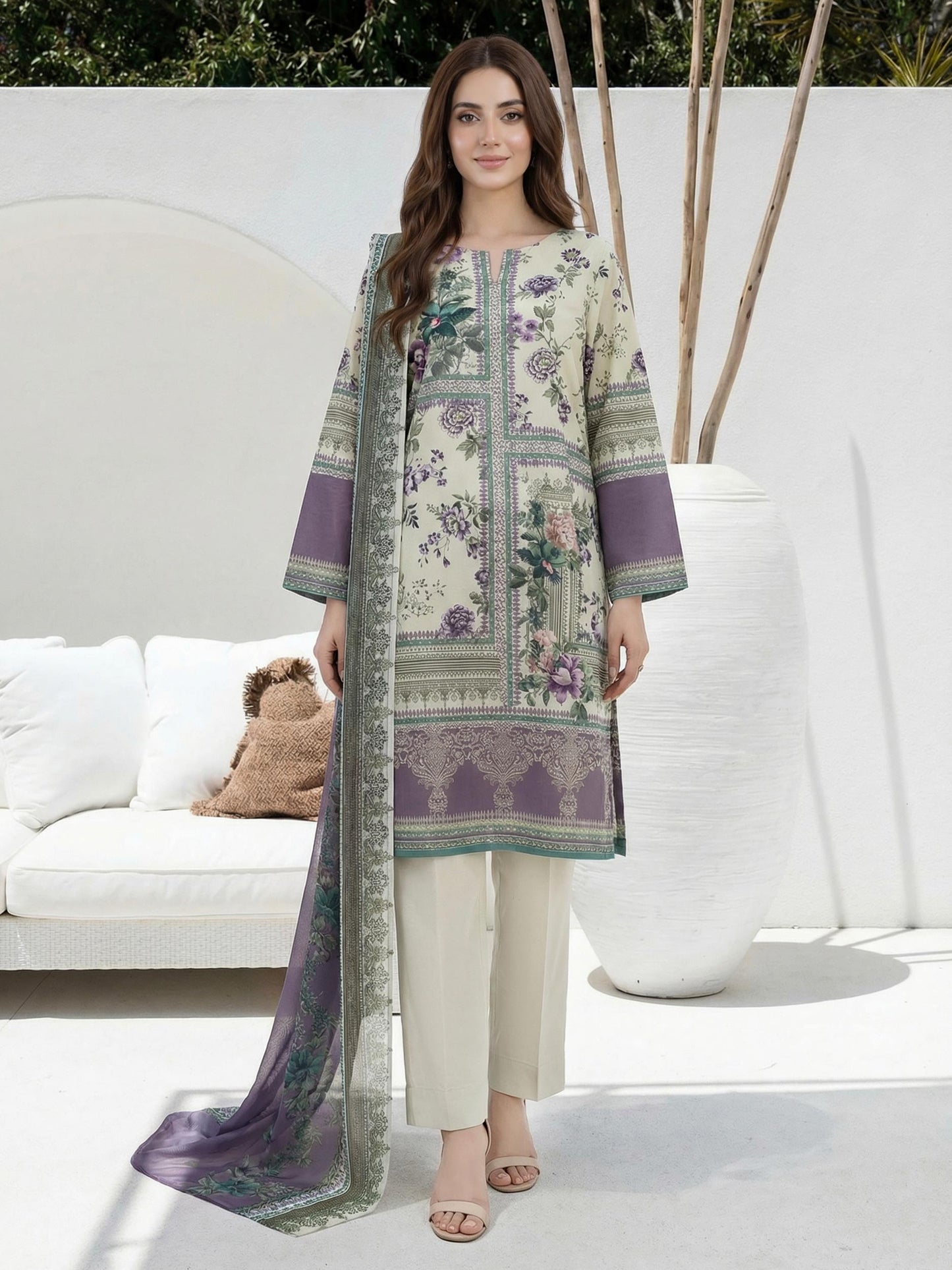 3 Piece Lawn Suit (Unstitched)