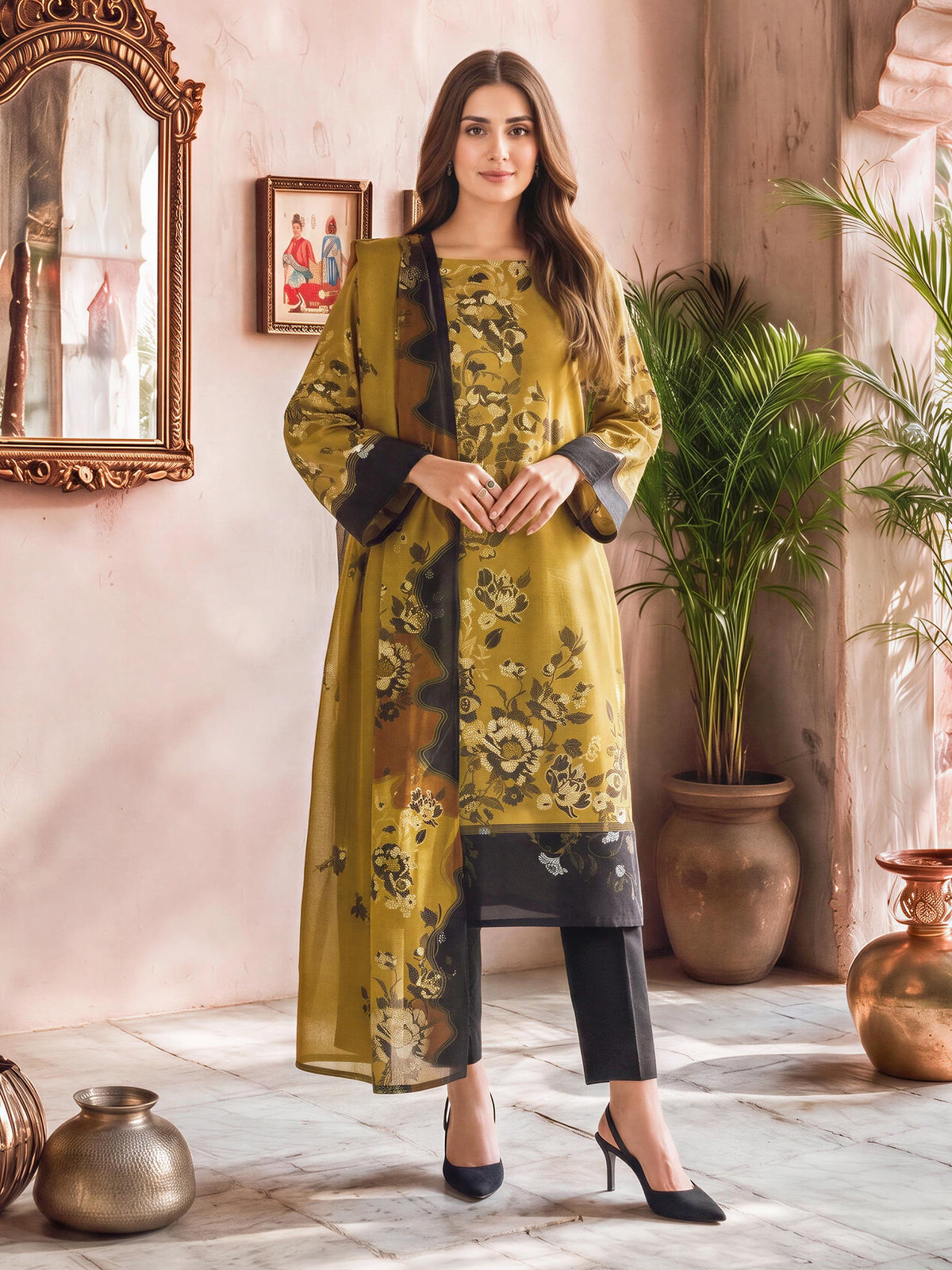 2 Piece Slub Khaddar Suit (Unstitched)