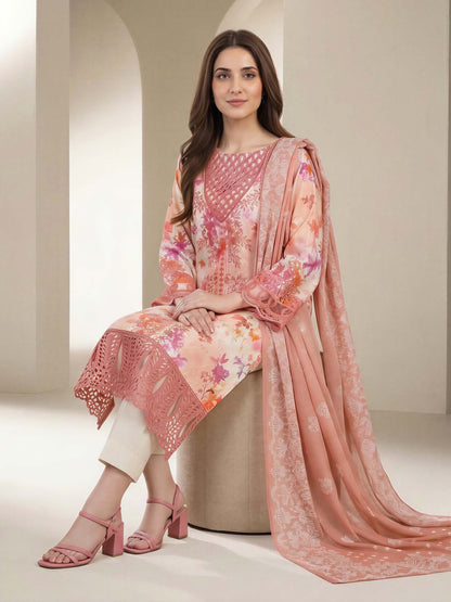 3 Piece Lawn Suit- Embroidered (Unstitched)