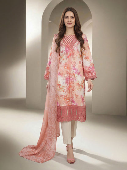 3 Piece Lawn Suit- Embroidered (Unstitched)