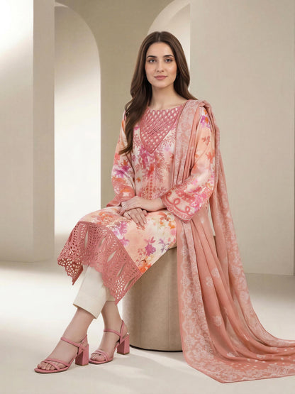 3 Piece Lawn Suit- Embroidered (Unstitched)