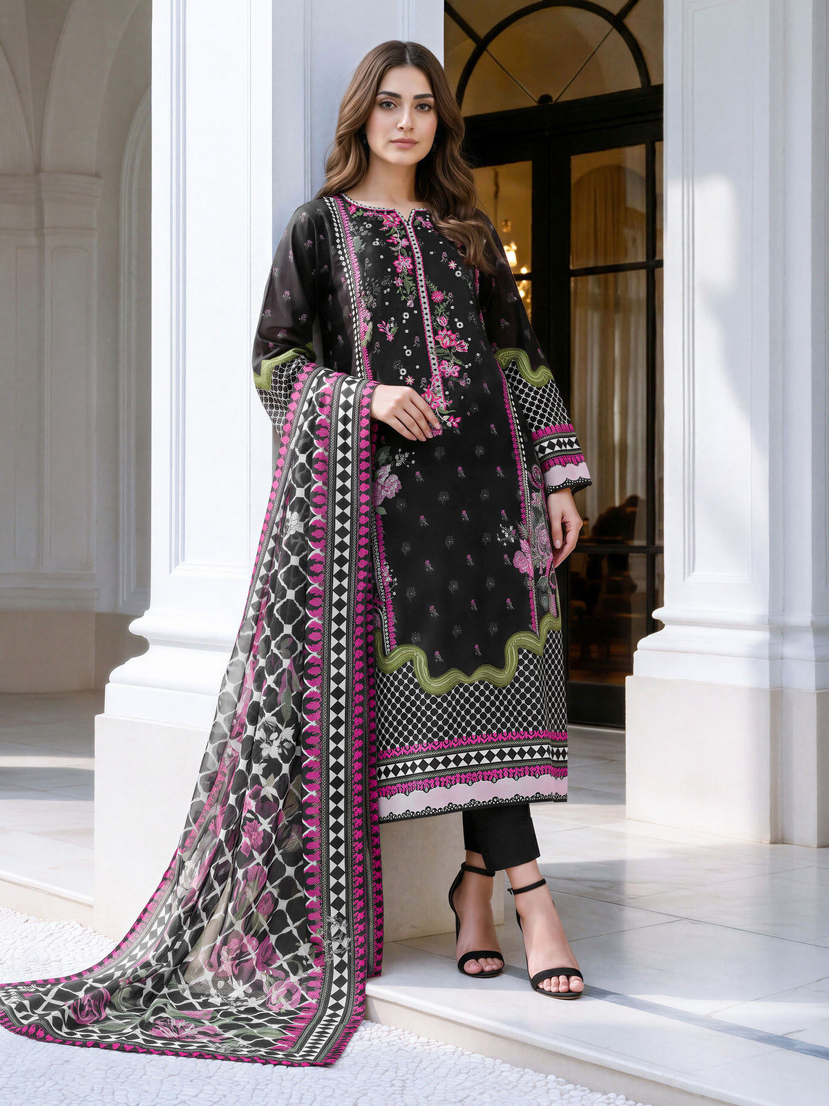 3 Piece Khaddar Suit- Embroidered (Unstitched)