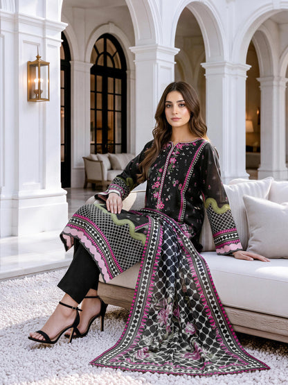 3 Piece Khaddar Suit- Embroidered (Unstitched)