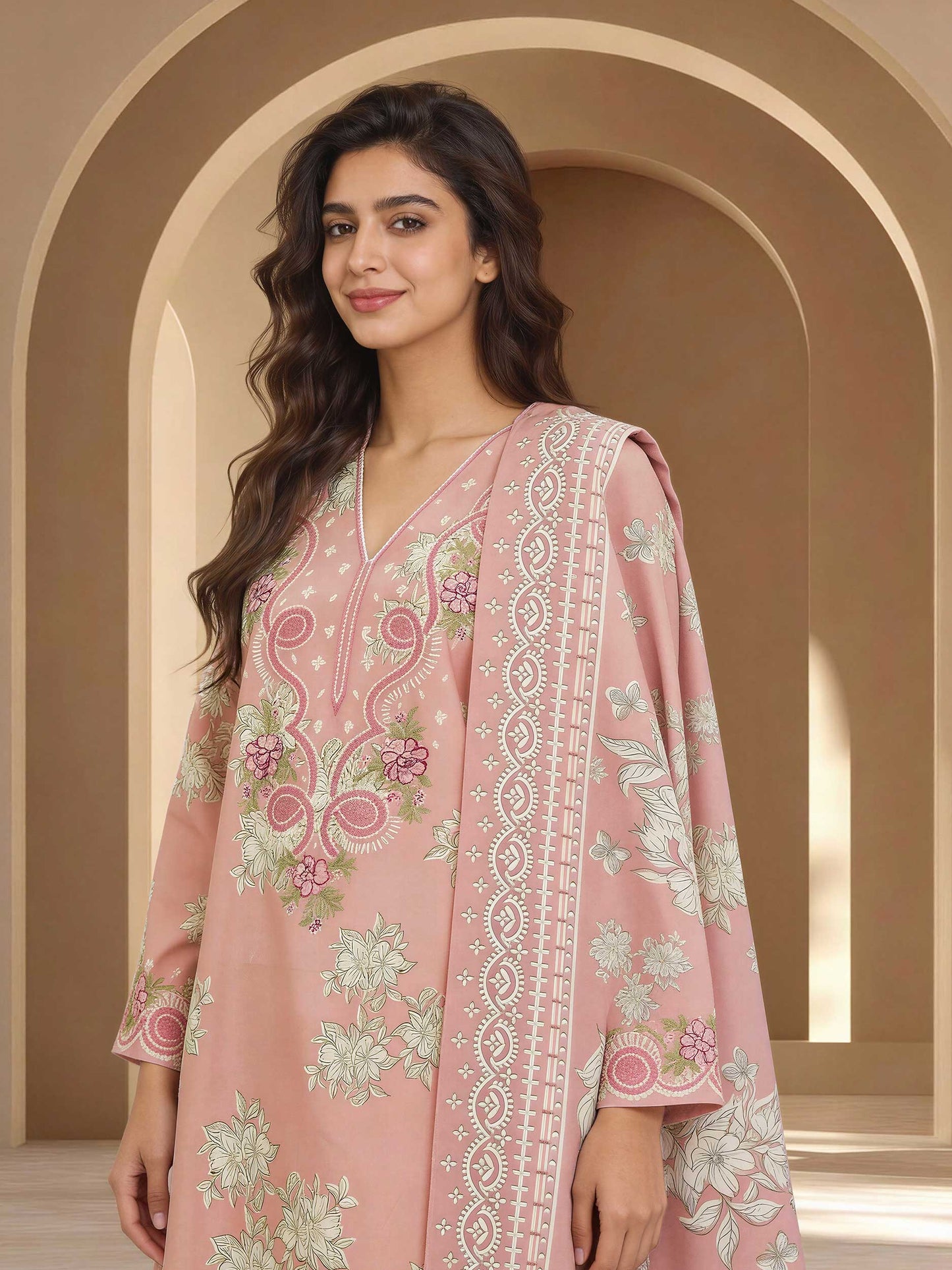 3 Piece Lawn Suit-Embroidered (Unstitched)