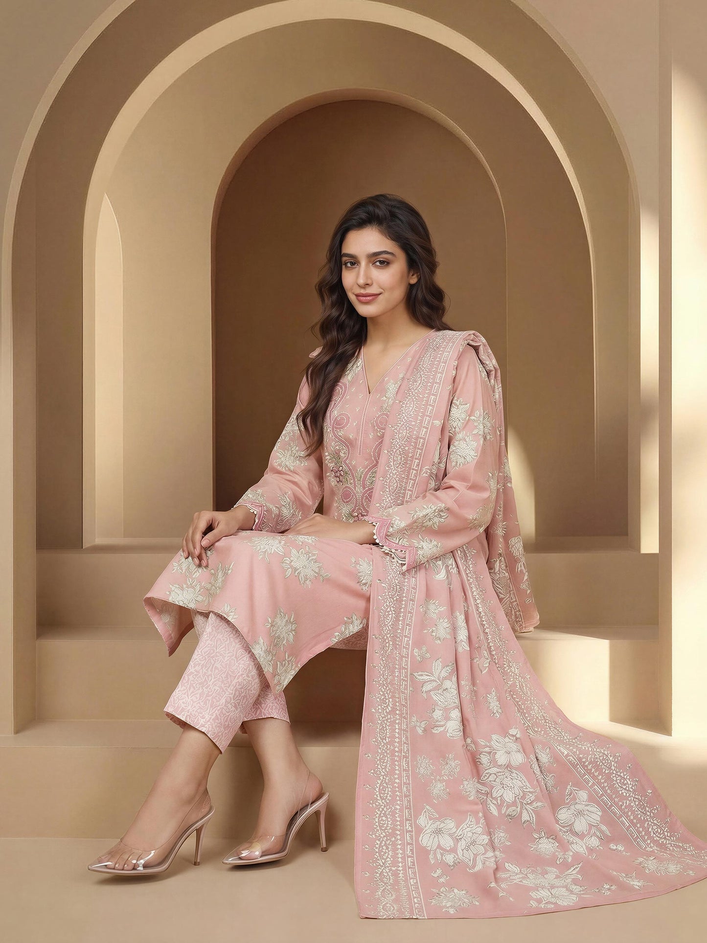 3 Piece Lawn Suit-Embroidered (Unstitched)