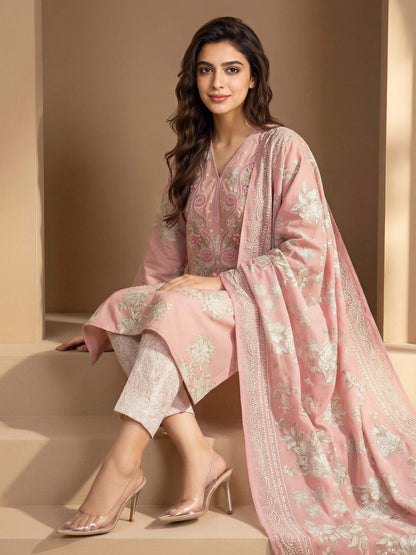 3 Piece Lawn Suit-Embroidered (Unstitched)