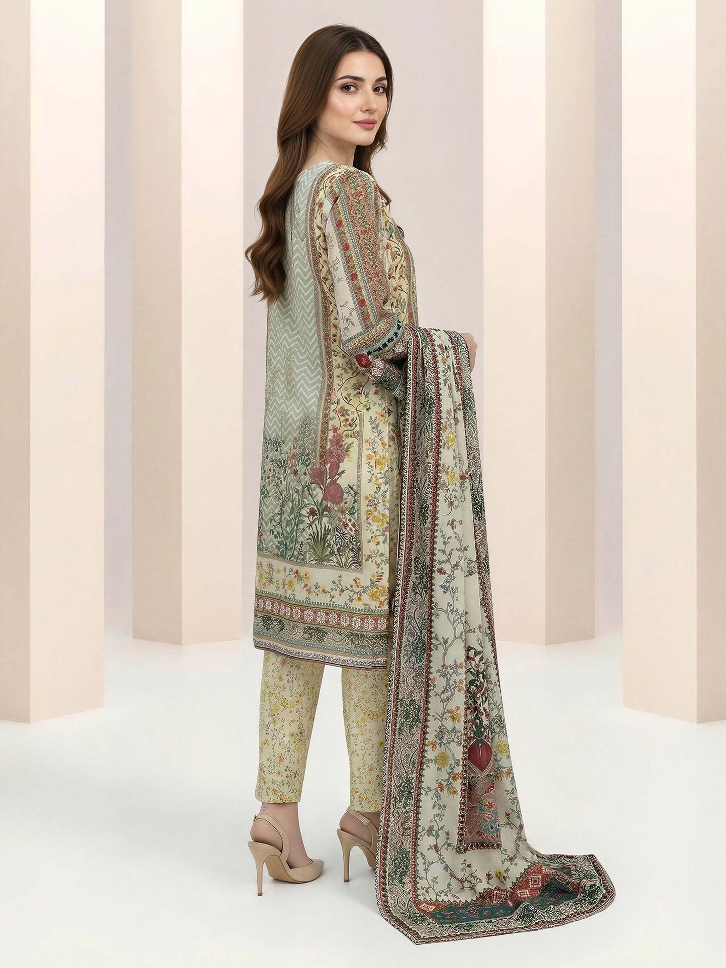 3 Piece Lawn Suit -Printed (Unstitched)