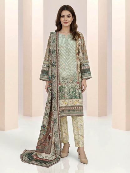 3 Piece Lawn Suit -Printed (Unstitched)