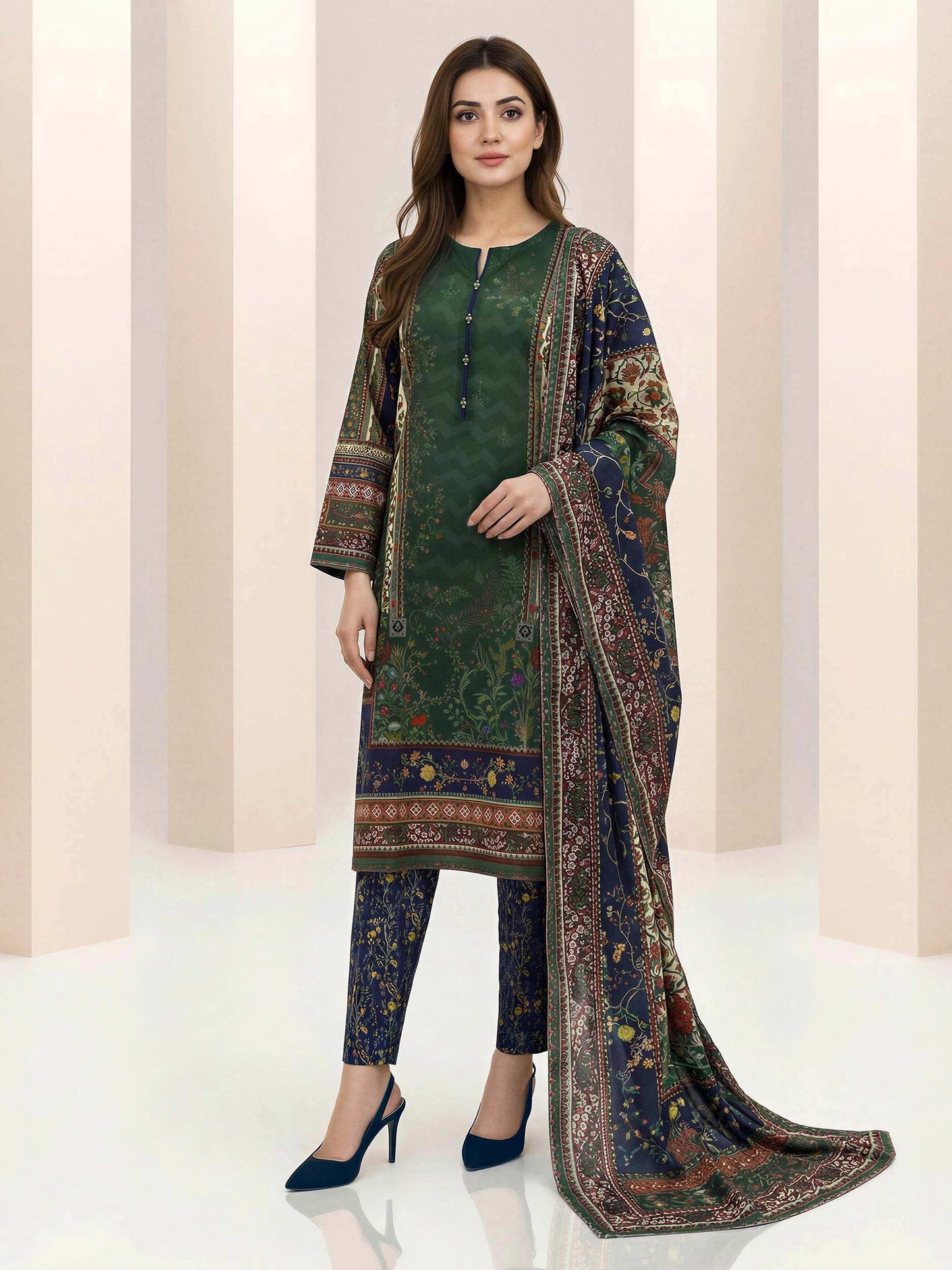 3 Piece Lawn Suit -Printed (Unstitched)