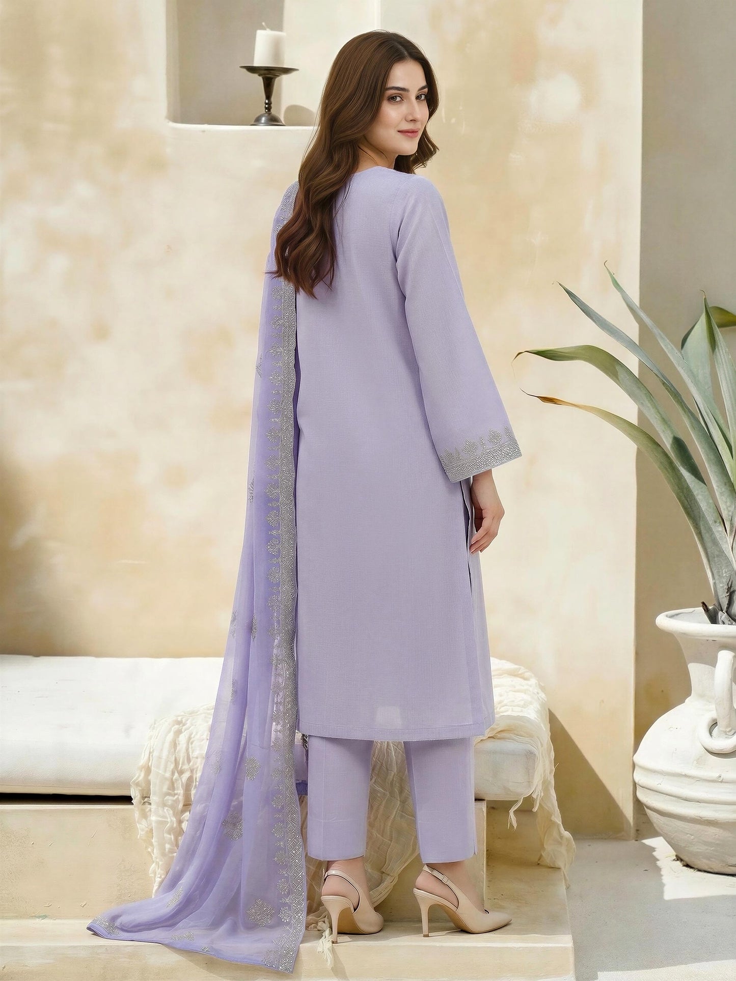 3 Piece Lawn Massouri Suit-Embroidered (Unstitched)