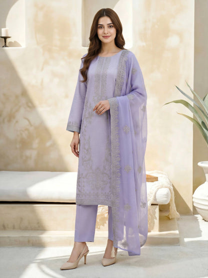 3 Piece Lawn Massouri Suit-Embroidered (Unstitched)