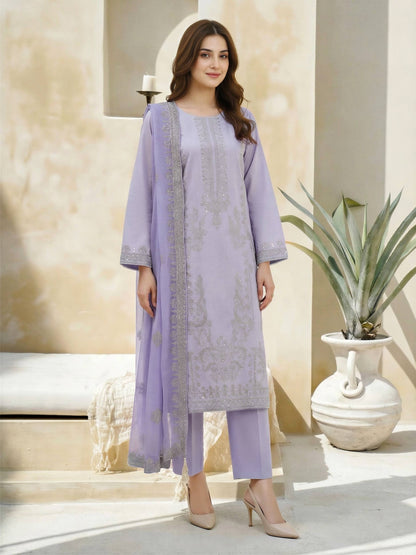 3 Piece Lawn Massouri Suit-Embroidered (Unstitched)