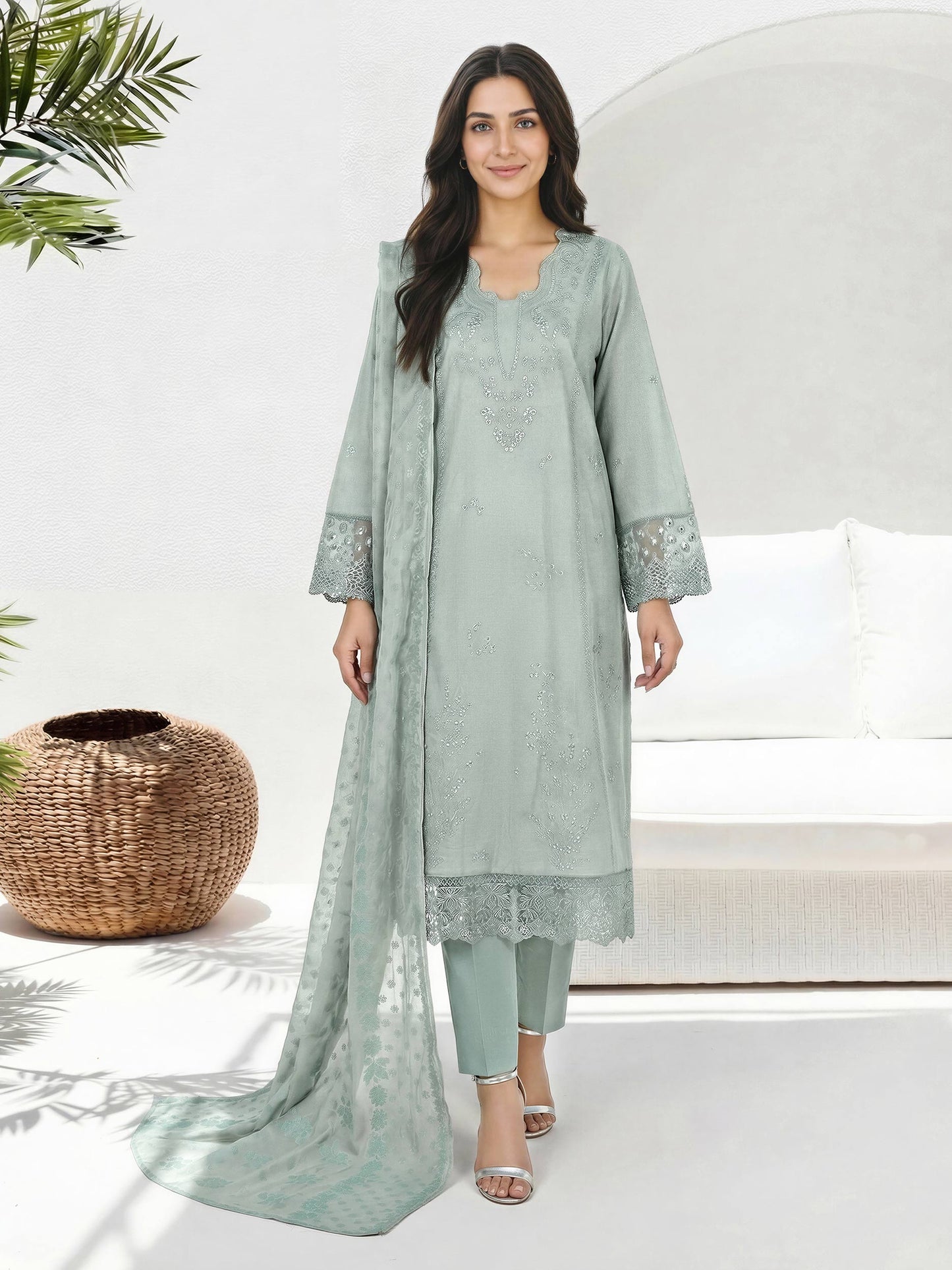 3 Piece Lawn Suit-  Embroidered (Unstitched)