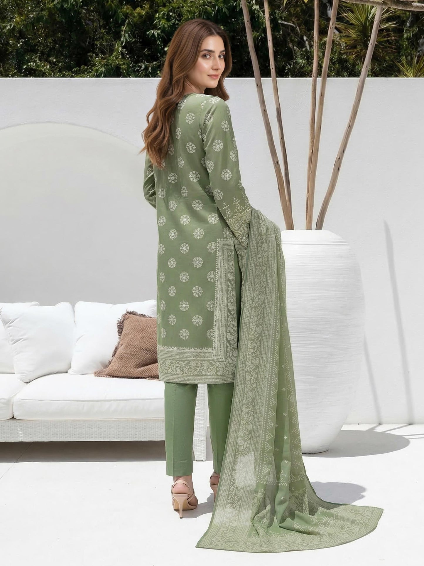 3 Piece Lawn Paste Suit (Unstitched)