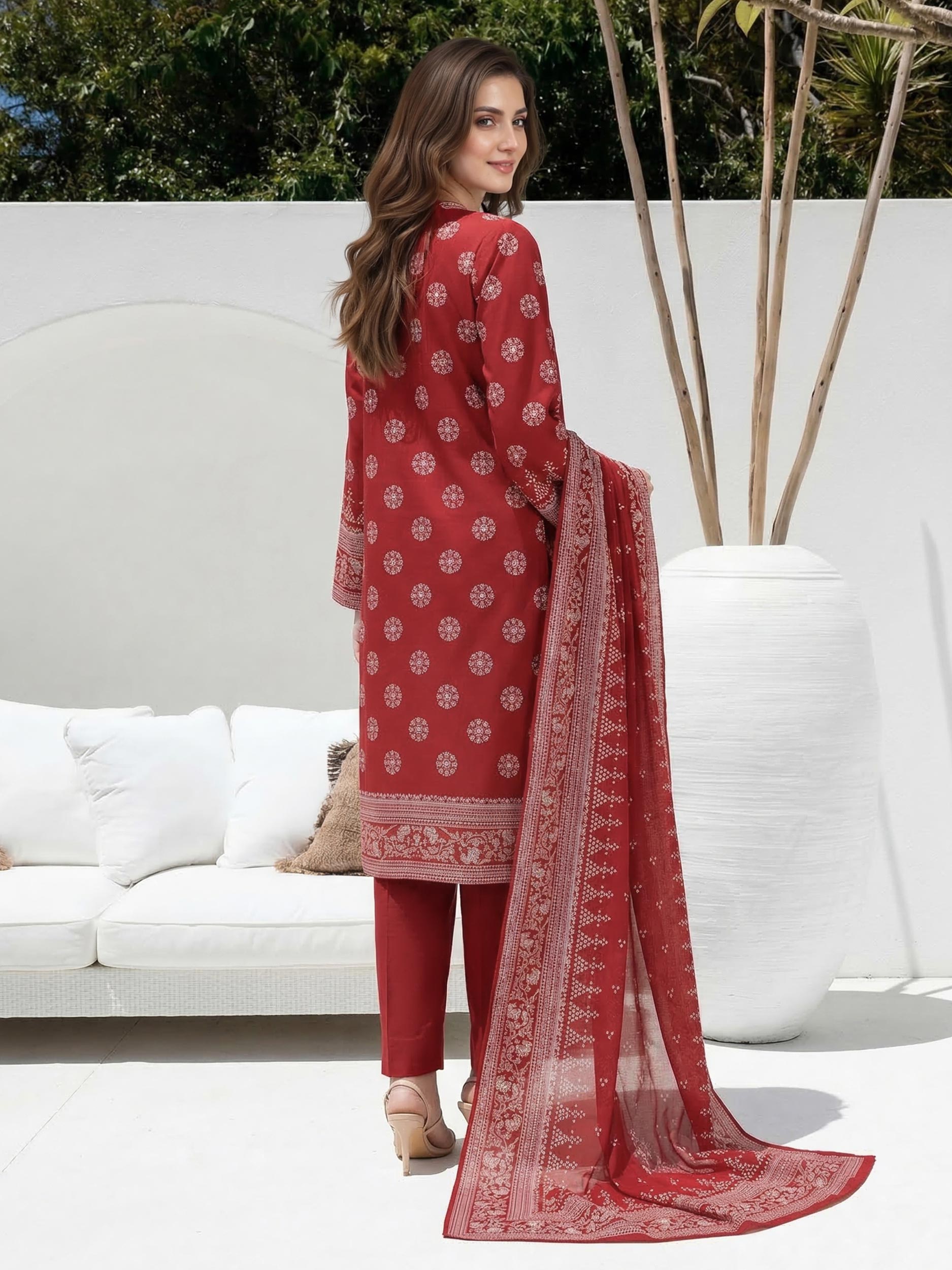 3 Piece Lawn Paste Suit (Unstitched)