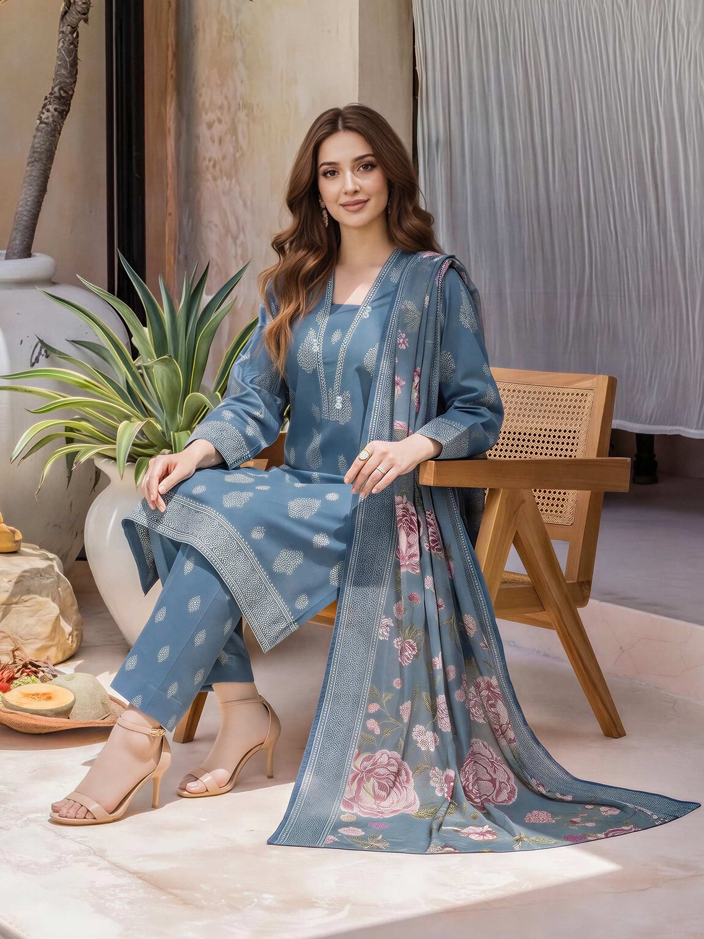 3 Piece Lawn Suit (Unstitched)