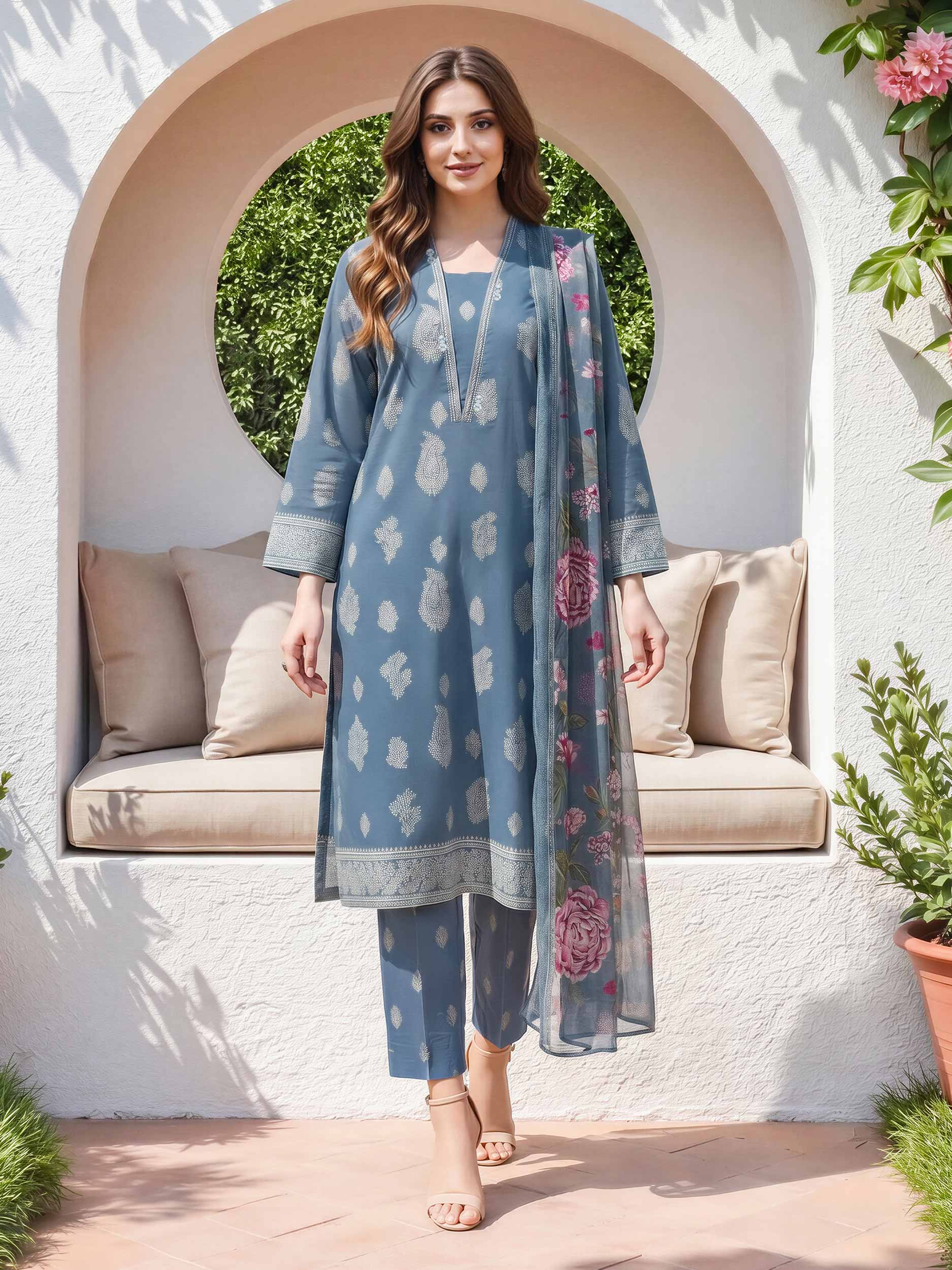3 Piece Lawn Suit (Unstitched)