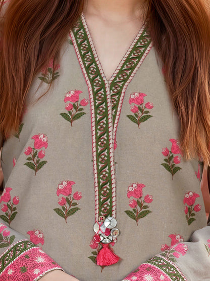 3 Piece Khaddar Paste Suit (Unstitched)