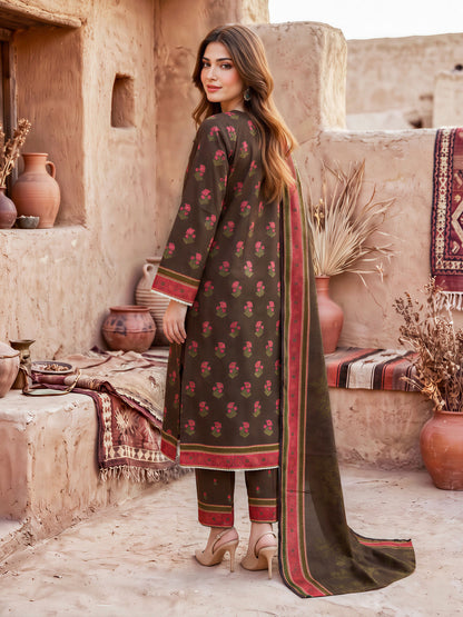 3 Piece Khaddar Paste Suit (Unstitched)
