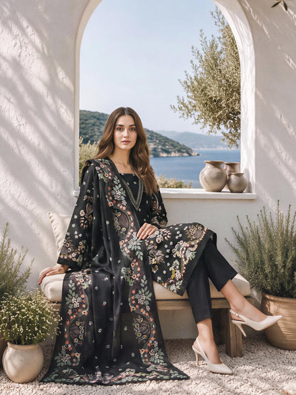 3 Piece Khaddar Paste Suit (Unstitched)