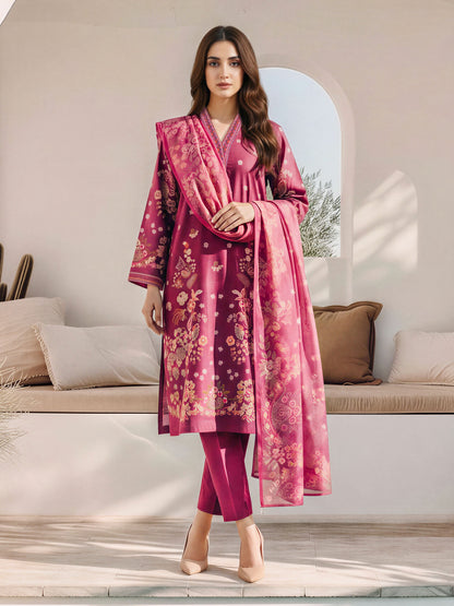 3 Piece Khaddar Paste Suit (Unstitched)