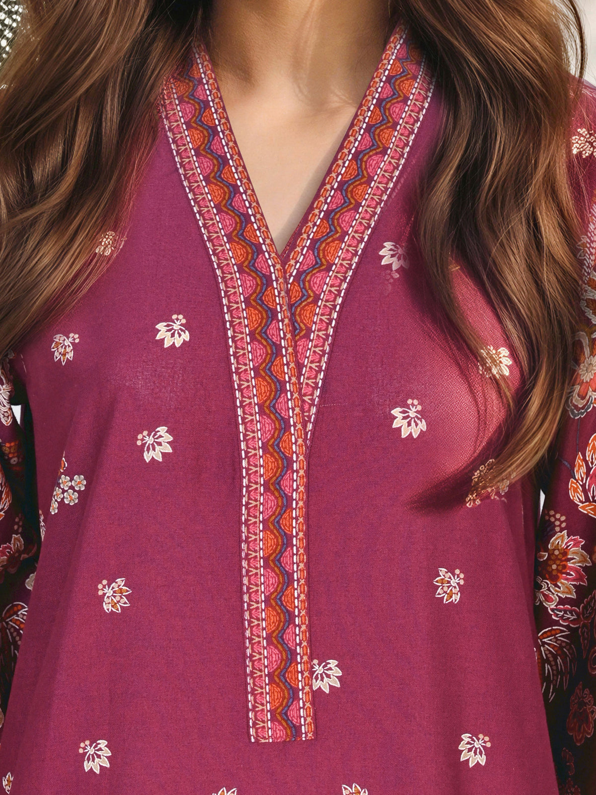 3 Piece Khaddar Paste Suit (Unstitched)