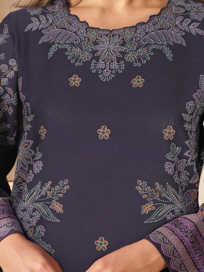 3 Piece Khaddar Paste Suit (Unstitched)