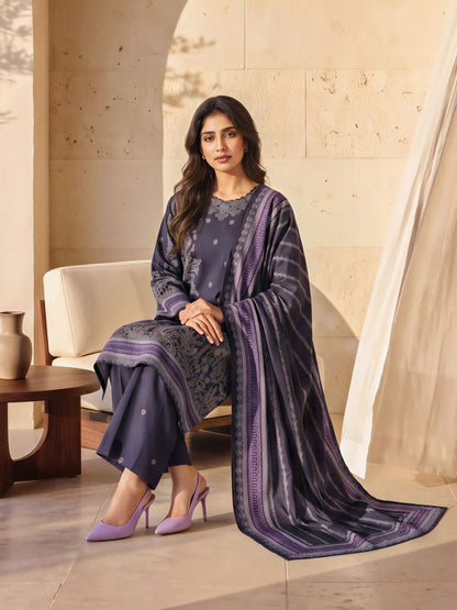 3 Piece Khaddar Paste Suit (Unstitched)