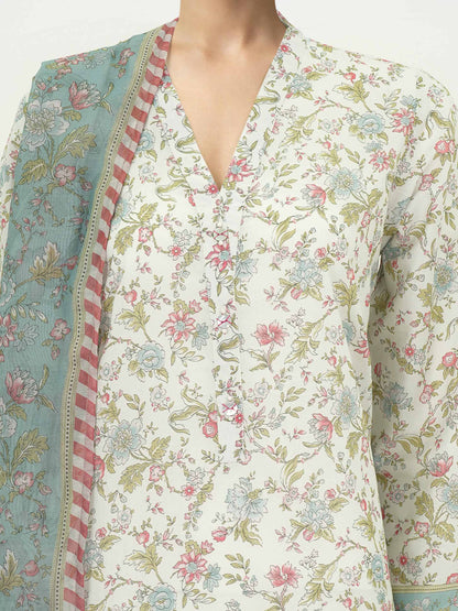 3 Piece Lawn Suit- Printed (Unstitched)