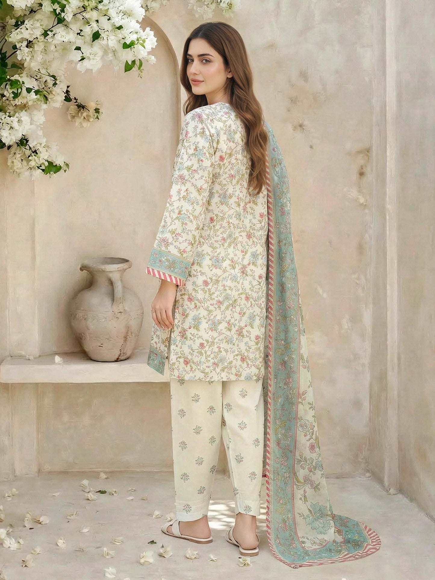 3 Piece Lawn Suit- Printed (Unstitched)