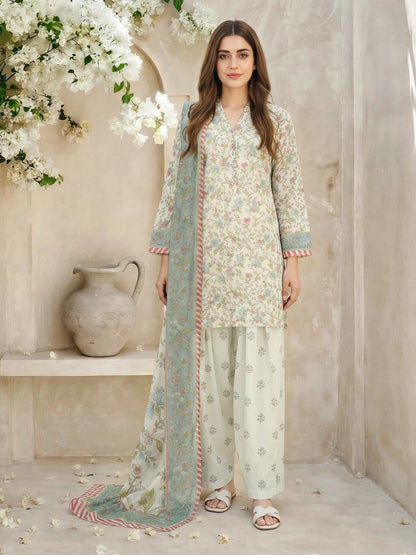 3 Piece Lawn Suit- Printed (Unstitched)