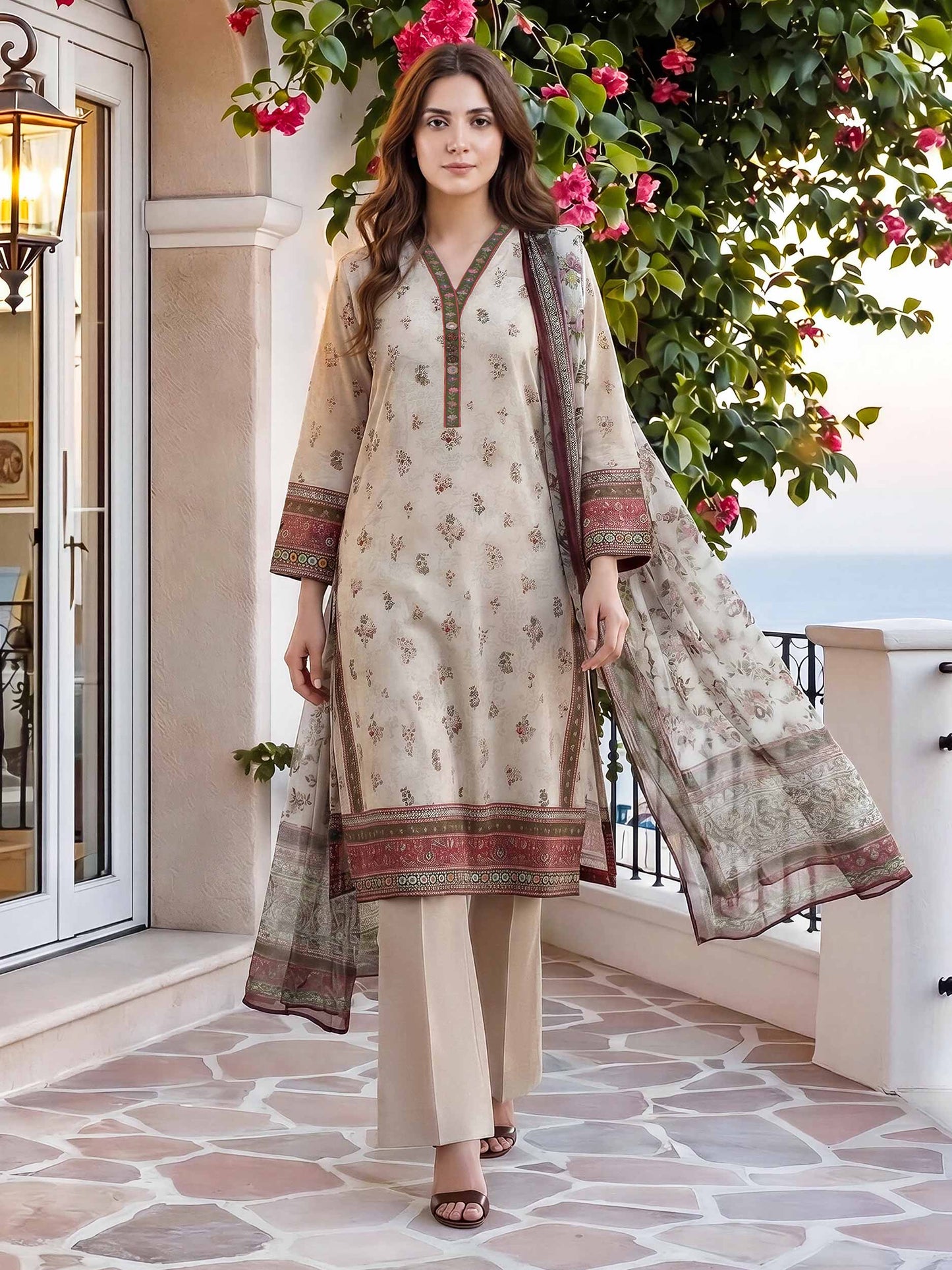 3 Piece Lawn Suit (Unstitched)