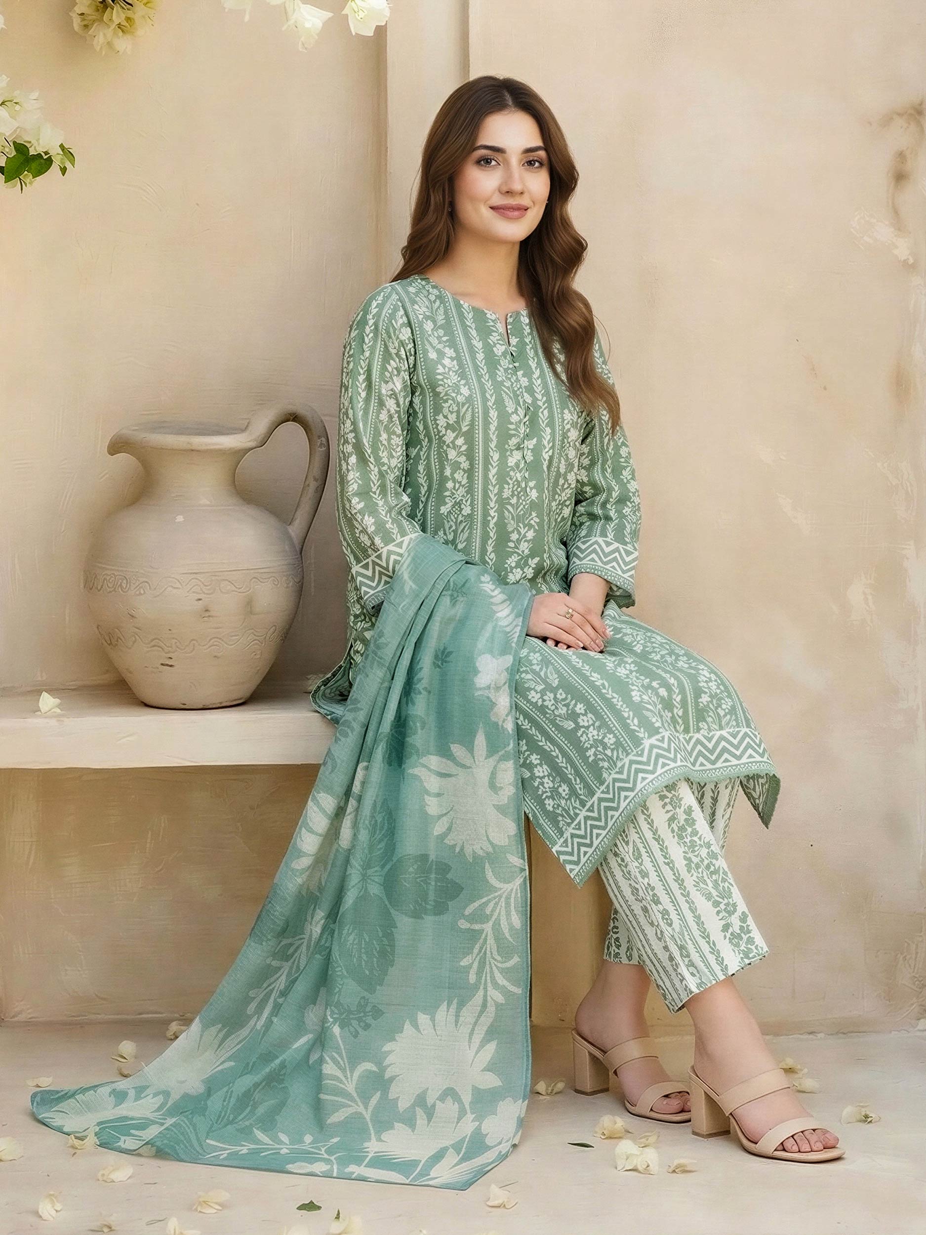 3 Piece Lawn Suit- Printed (Unstitched)