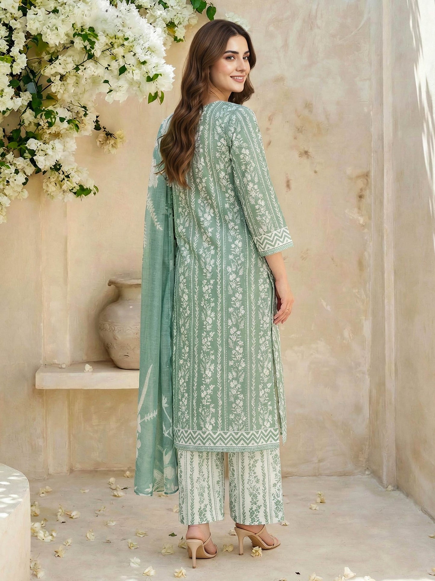 3 Piece Lawn Suit- Printed (Unstitched)