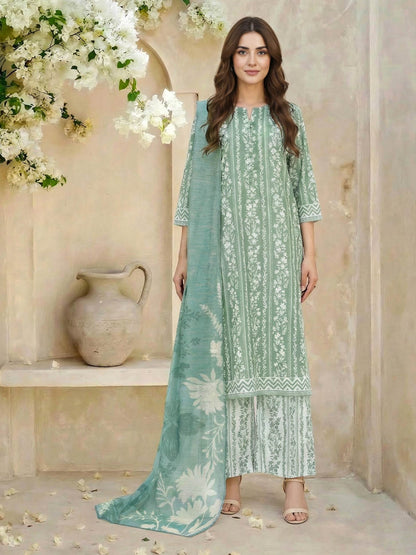3 Piece Lawn Suit- Printed (Unstitched)