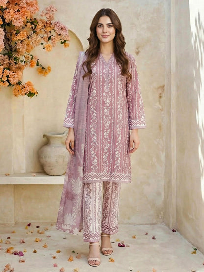 3 Piece Lawn Suit- Printed (Unstitched)